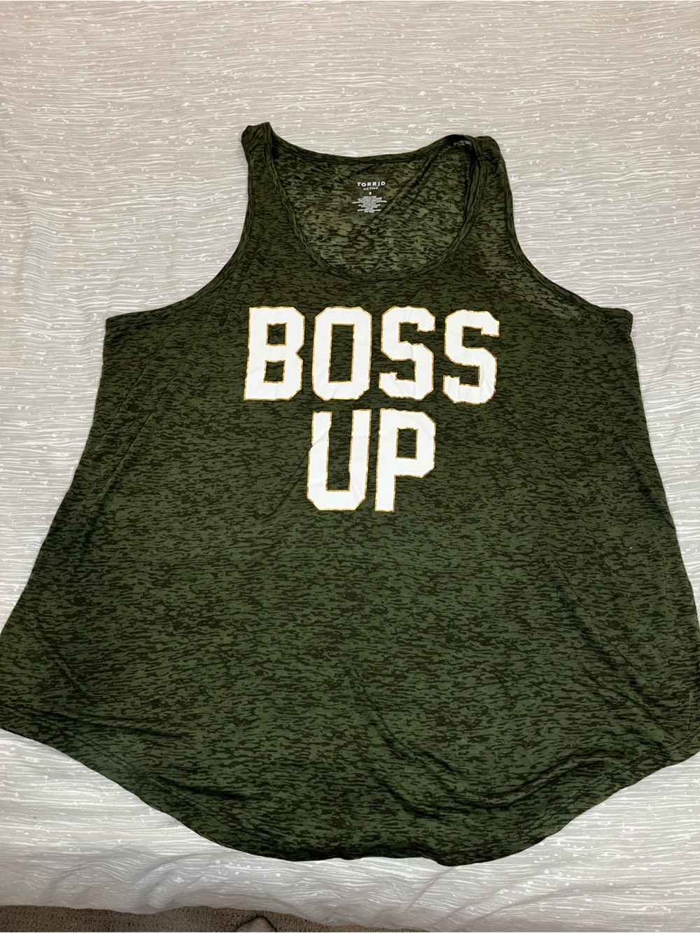 torrid Olive Green 'BOSS UP' Graphic Tank